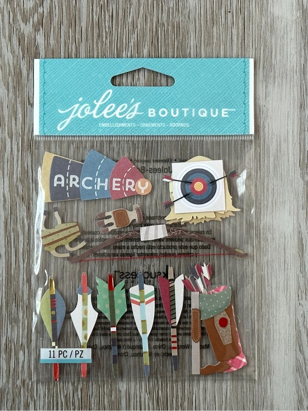 NWT Jolee’s Boutique Archery 3D Stickers Embellishments Scrapbooking etc